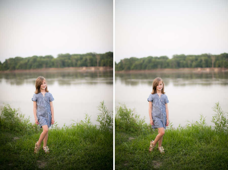 little girl standing by river main street st charles