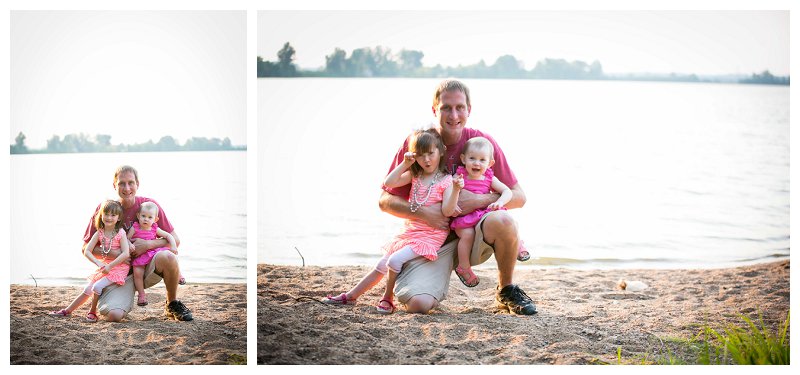 dad with small daughters