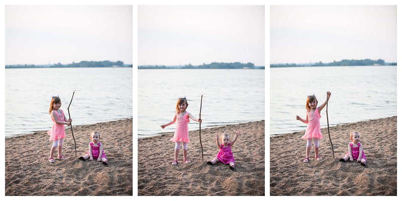 girls playing on beach
