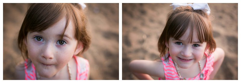 little girl with white bow in hair