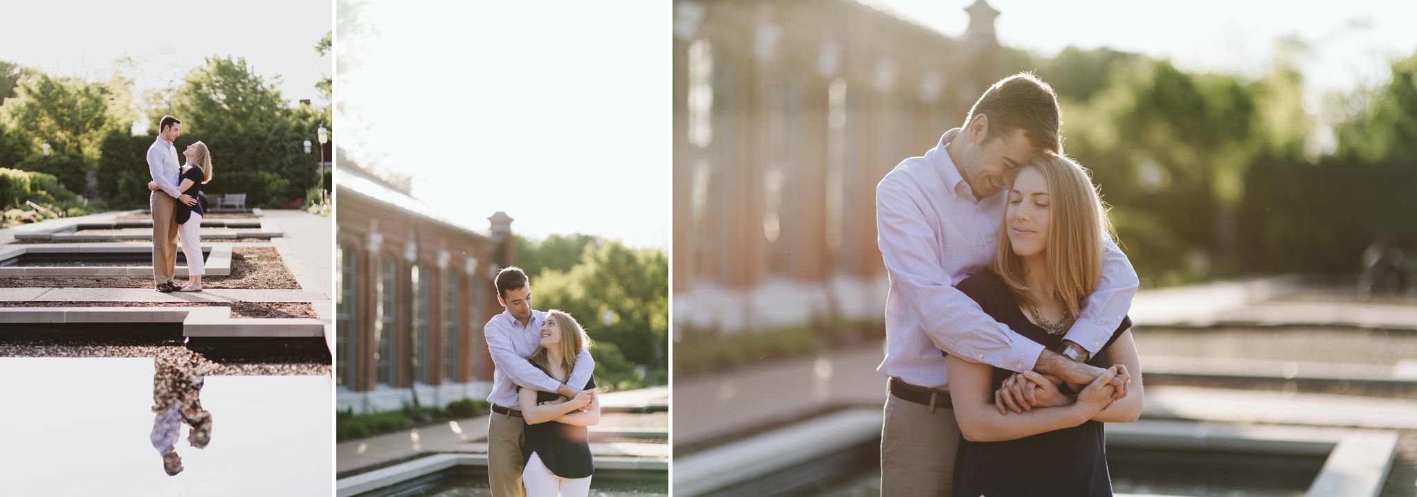 Early morning spring engagement session at Missouri Botanical Garden