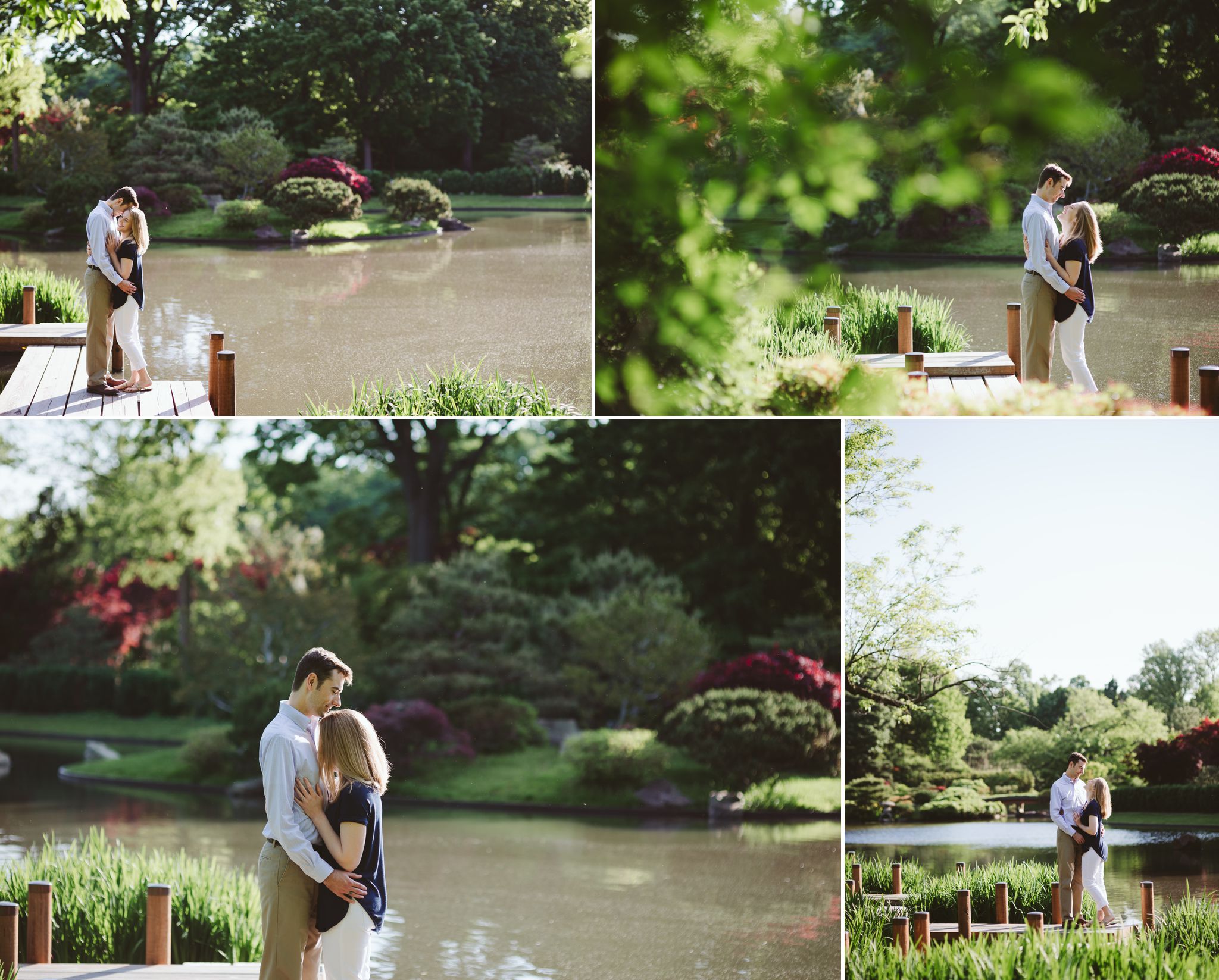 Early morning spring engagement session at Missouri Botanical Garden