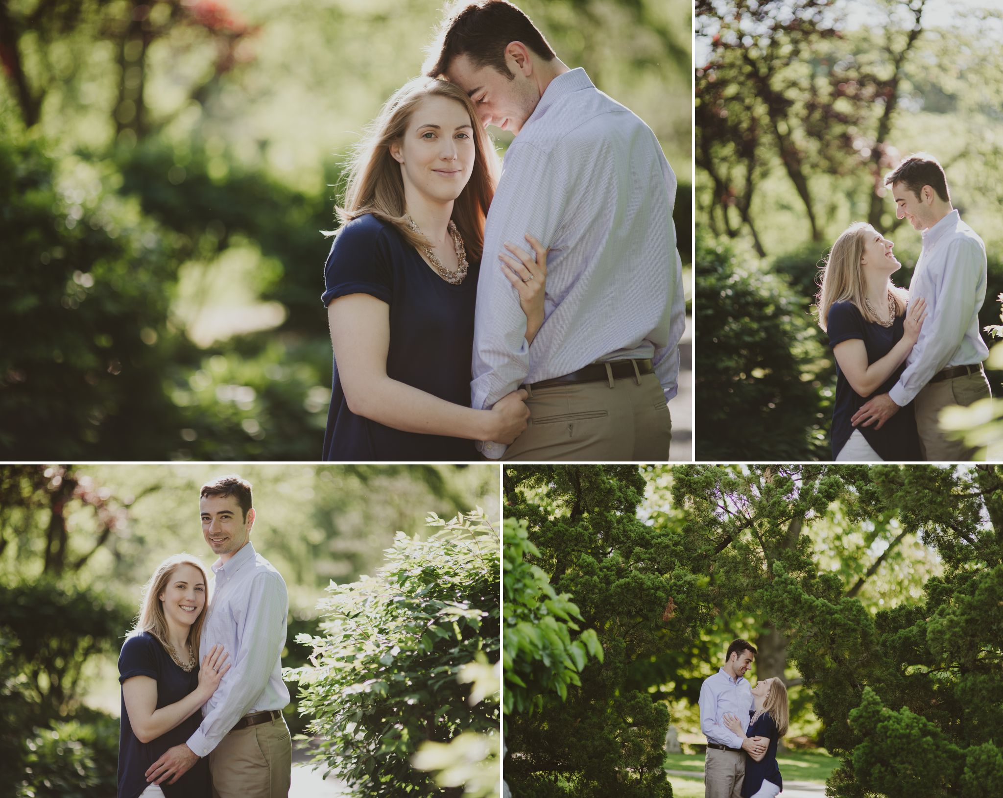 Early morning spring engagement session at Missouri Botanical Garden