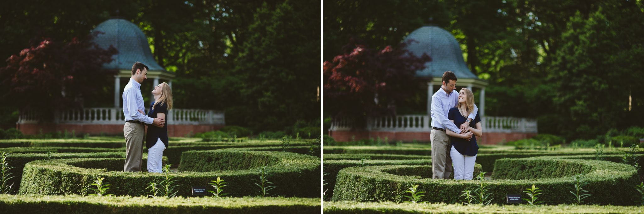 Early morning spring engagement session at Missouri Botanical Garden
