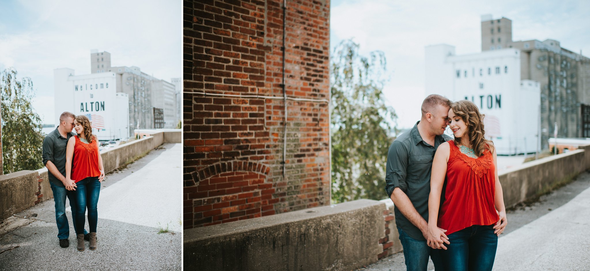 Colorful Late Summer Downtown Alton Engagement Session