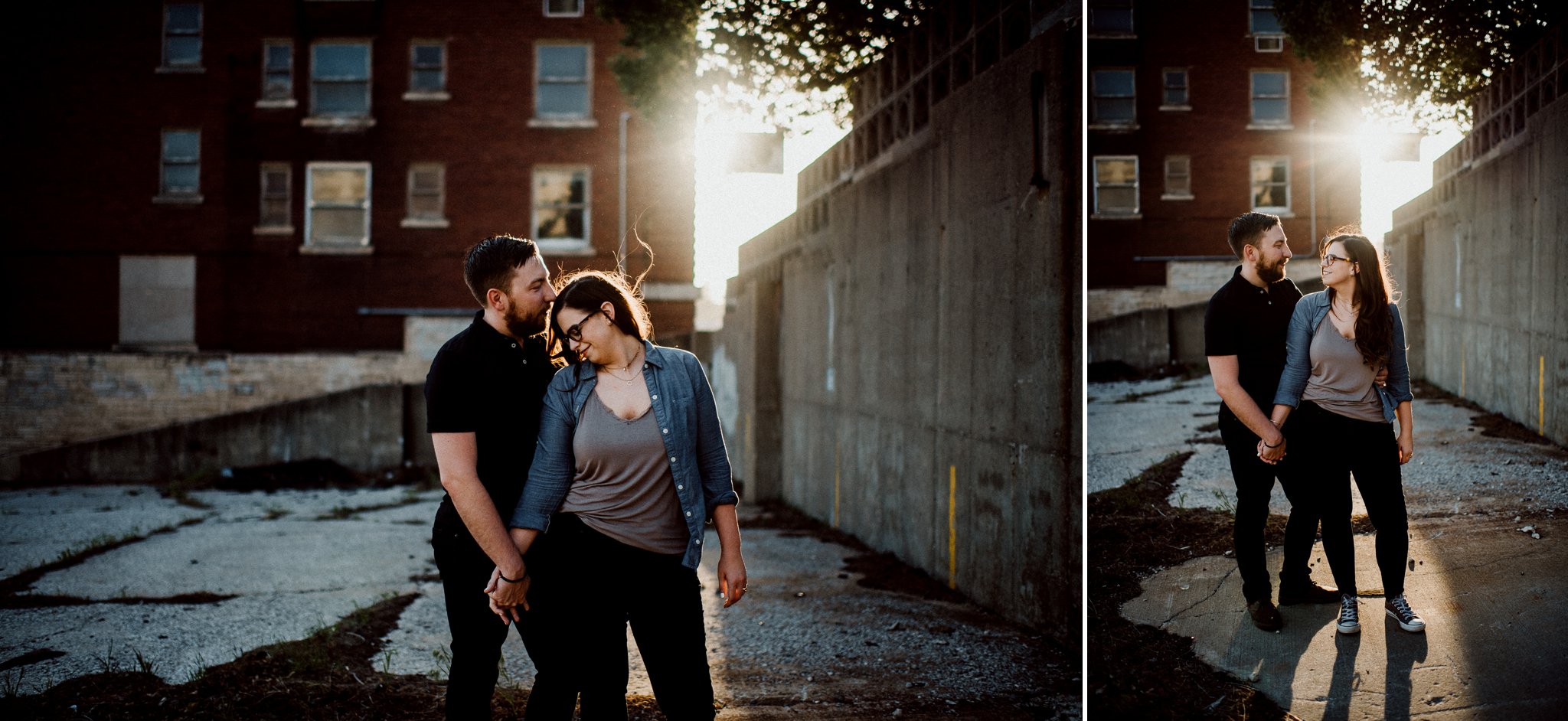 Casual Downtown Alton Engagement Session